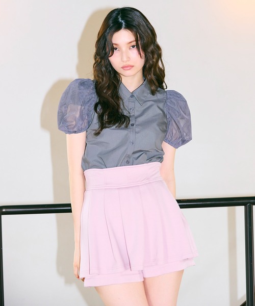 ROYAL PARTY（ロイヤルパーティー）の「パフスリチュールシャツブラウス（シャツ/ブラウス・レディース・グレー/オフホワイト/ブラック・FREE）」の13枚目の写真