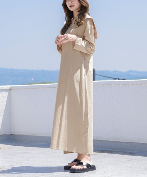 La-gemme（ラジェム）の「セーラーカラーワンピース（ワンピース・レディース・ホワイト系その他/ベージュ系その他/ベージュ/サックスブルー/ホワイト・C/M/L）」の14枚目の写真