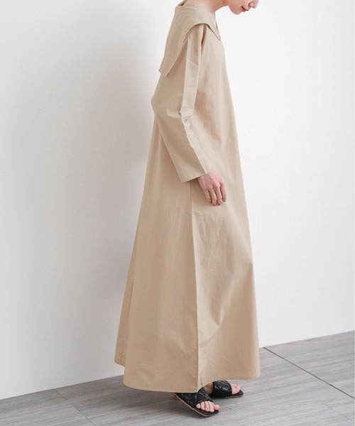 La-gemme（ラジェム）の「セーラーカラーワンピース（ワンピース・レディース・ホワイト系その他/ベージュ系その他/ベージュ/サックスブルー/ホワイト・C/M/L）」の19枚目の写真