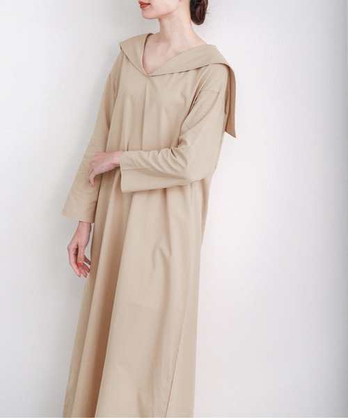 La-gemme（ラジェム）の「セーラーカラーワンピース（ワンピース・レディース・ホワイト系その他/ベージュ系その他/ベージュ/サックスブルー/ホワイト・C/M/L）」の20枚目の写真