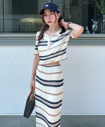 SNIDEL | シアーニットポロシャツ(ポロシャツ)