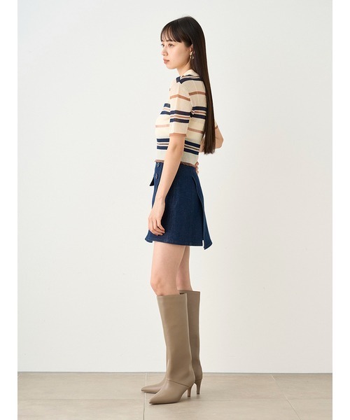 SNIDEL(スナイデル)の「シアーニットポロシャツ(ポロシャツ・レディース・アイボリー/ホワイト/ブラウン/ピンク・FREE)」の9枚目の写真