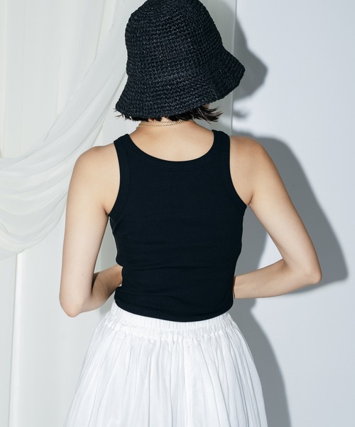 LIENCOEUR（リアンクール）の「ホルターネックバイカラータンク（タンクトップ・レディース・ベージュ/ホワイト/ライトブルー・FREE）」の14枚目の写真