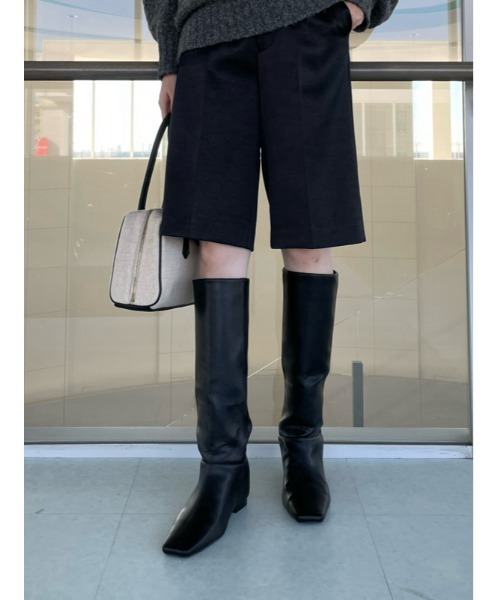 Mila Owen（ミラオーウェン）の「インヒールロングブーツ（ブーツ・レディース・ダークブラウン/ブラック・36/37/38）」の2枚目の写真