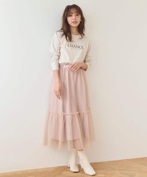 Feroux（フェルゥ）の「【洗える】ラメチュール スカート（スカート・レディース・ピンク系/ライトグレー系/ブラック系・1/2）」の9枚目の写真