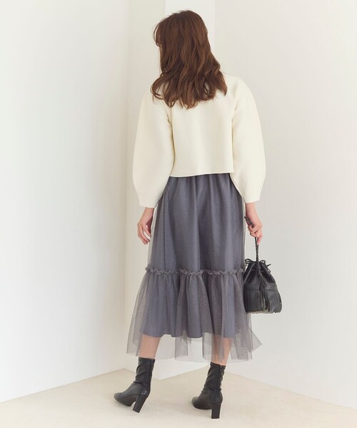 Feroux（フェルゥ）の「【洗える】ラメチュール スカート（スカート・レディース・ピンク系/ライトグレー系/ブラック系・1/2）」の13枚目の写真