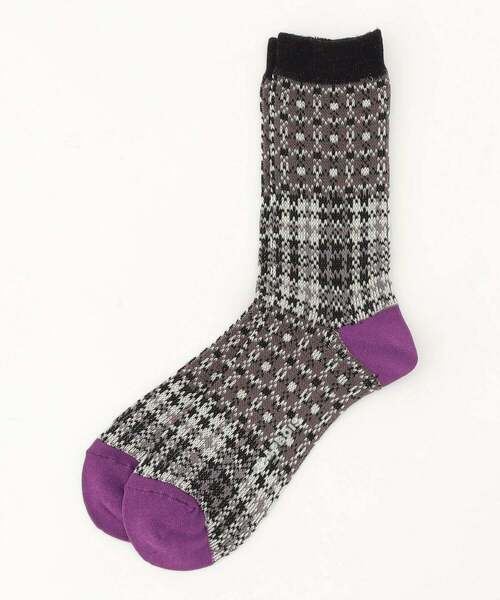 FRAPBOIS（フラボア）の「チェックチェックソックス（ソックス/靴下・レディース・ブラック/レッド/ネイビー・FREE）」の2枚目の写真