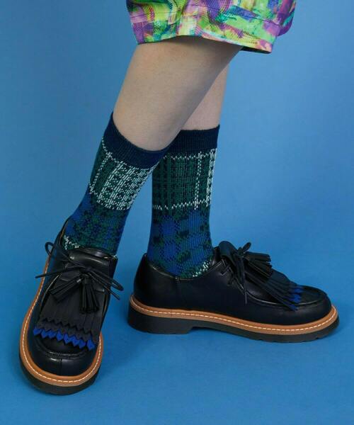 FRAPBOIS（フラボア）の「チェックチェックソックス（ソックス/靴下・レディース・ブラック/レッド/ネイビー・FREE）」の12枚目の写真