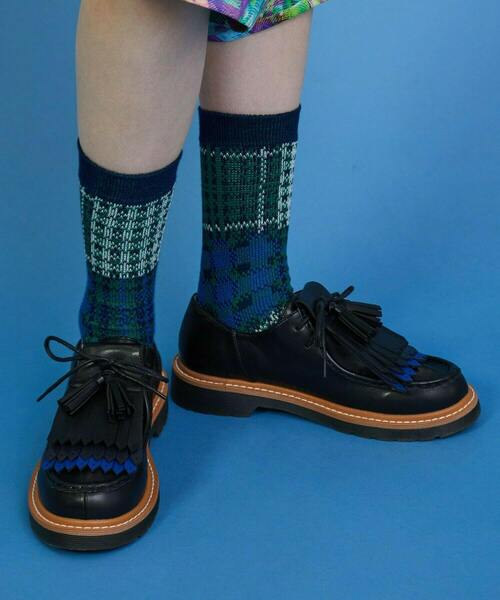 FRAPBOIS（フラボア）の「チェックチェックソックス（ソックス/靴下・レディース・ブラック/レッド/ネイビー・FREE）」の13枚目の写真