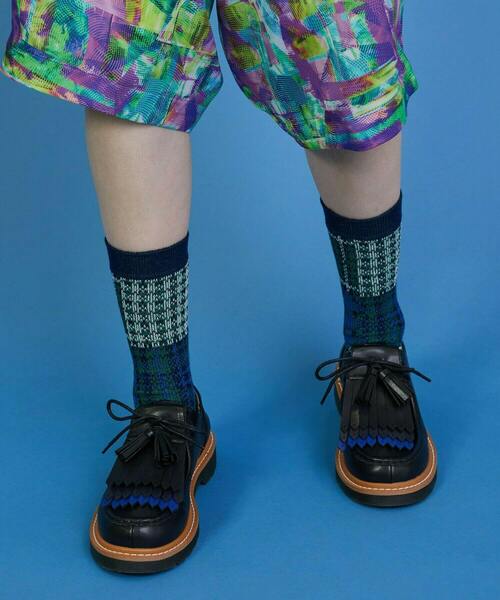 FRAPBOIS（フラボア）の「チェックチェックソックス（ソックス/靴下・レディース・ブラック/レッド/ネイビー・FREE）」の14枚目の写真