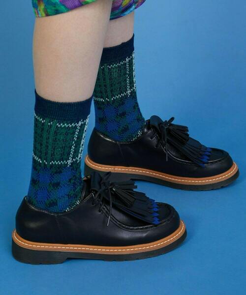 FRAPBOIS（フラボア）の「チェックチェックソックス（ソックス/靴下・レディース・ブラック/レッド/ネイビー・FREE）」の15枚目の写真