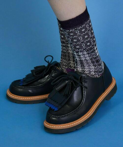 FRAPBOIS（フラボア）の「チェックチェックソックス（ソックス/靴下・レディース・ブラック/レッド/ネイビー・FREE）」の4枚目の写真