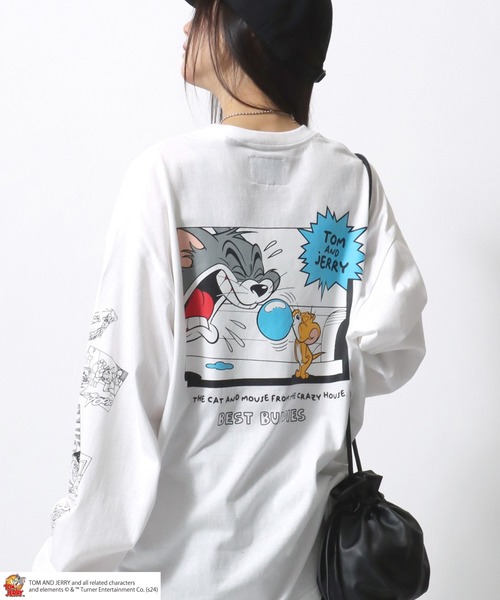Tom＆Jelly トムとジェリー Tシャツ バックプリント Cartoon tシャツ Tom and Jerry/トムとジェリー キャラクター イラスト