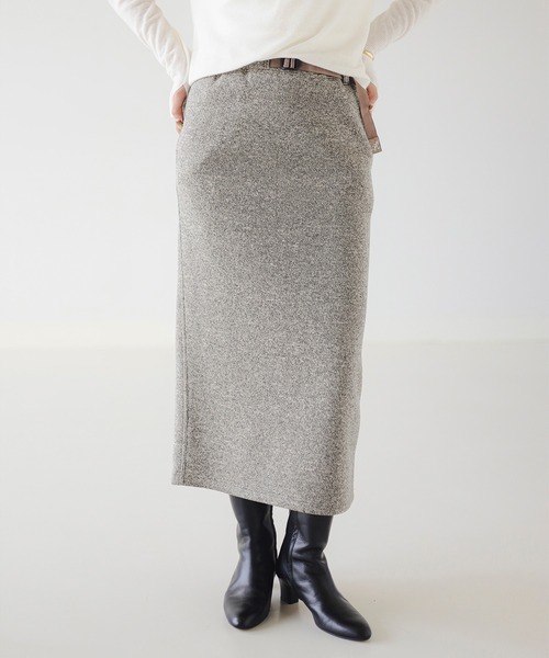 Gramicci（グラミチ）の「【ビームスの百名品】【別注】Gramicci /  ニット フリース スカート（スカート・レディース・ブラック/ブラック系その他2/ヘザーグレー・MEDIUM/SMALL）」の5枚目の写真
