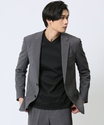 TAKA-Q（タカキュー）の「【4WAYストレッチ】タカキュー ストレッチ ウォッシャブル 2ボタンジャケット 無地グレー(セットアップ可能)（スーツジャケット）」
