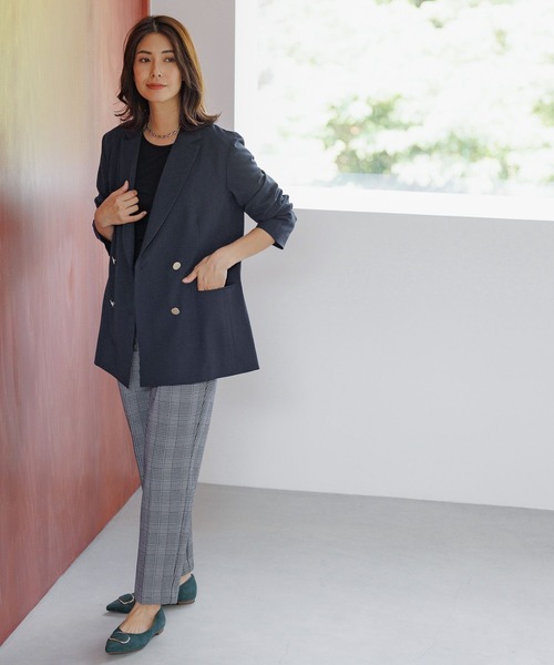 Elura（エルーラ）の「＜レギュラー／低身長サイズ＞サマ見えチェックテーパードパンツ/136582（その他パンツ・レディース・ブラック系その他・MEDIUM/LARGE/Ws S/Ws M/SMALL）」の2枚目の写真