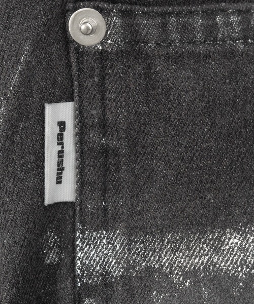 Perushu(ペルーシュ)の「ダブルニーペイントワイドパンツ(デニムパンツ・メンズ・グレー/ブラック・SMALL/MEDIUM/LARGE)」の21枚目の写真