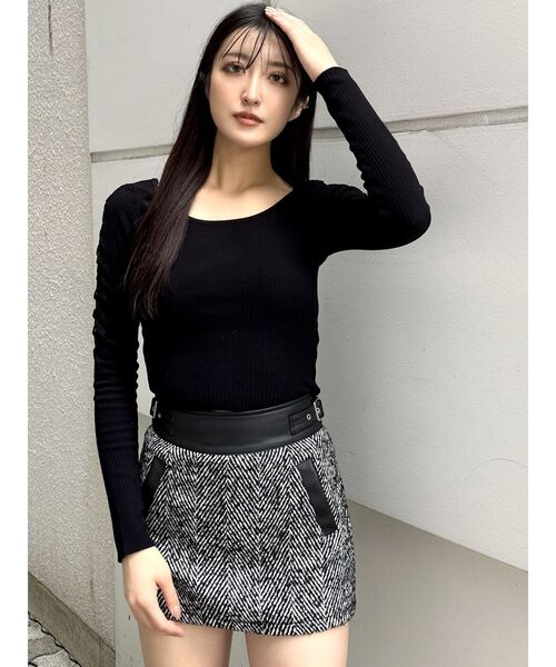 GYDA(ジェイダ)の「レースアップスリーブニットトップス(ニット/セーター・レディース・オフホワイト/ブラック・FREE)」の21枚目の写真