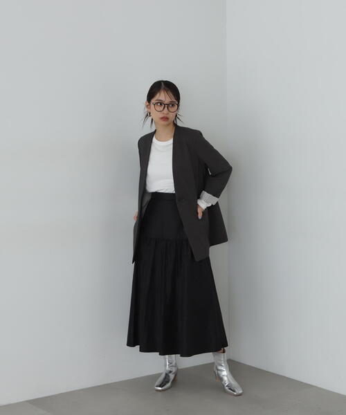 N.（N. Natural Beauty Basic）（エヌエヌナチュラルビューティーベーシック）の「◆切替ギャザーフレアスカート（スカート・レディース・ボルドー/ベージュ/ブラック・MEDIUM）」の17枚目の写真