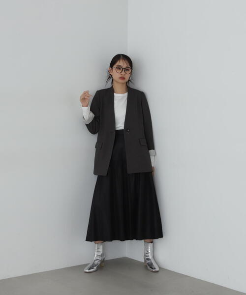 N.（N. Natural Beauty Basic）（エヌエヌナチュラルビューティーベーシック）の「◆切替ギャザーフレアスカート（スカート・レディース・ボルドー/ベージュ/ブラック・MEDIUM）」の18枚目の写真