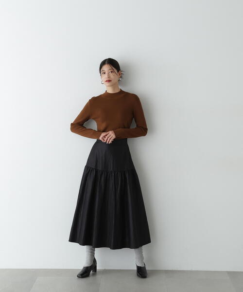 N.（N. Natural Beauty Basic）（エヌエヌナチュラルビューティーベーシック）の「◆切替ギャザーフレアスカート（スカート・レディース・ボルドー/ベージュ/ブラック・MEDIUM）」の19枚目の写真