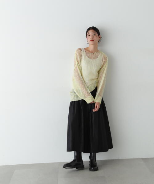 N.（N. Natural Beauty Basic）（エヌエヌナチュラルビューティーベーシック）の「◆切替ギャザーフレアスカート（スカート・レディース・ボルドー/ベージュ/ブラック・MEDIUM）」の21枚目の写真