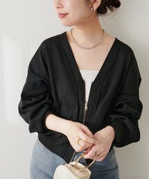 ポリニットWzipカーデ