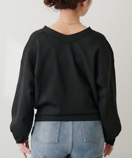 natural couture（ナチュラルクチュール）の「ポリニットWzipカーデ（カーディガン/ボレロ・レディース・アイボリー/サックスブルー/ブラック/モカ/パープル・FREE）」の16枚目の写真