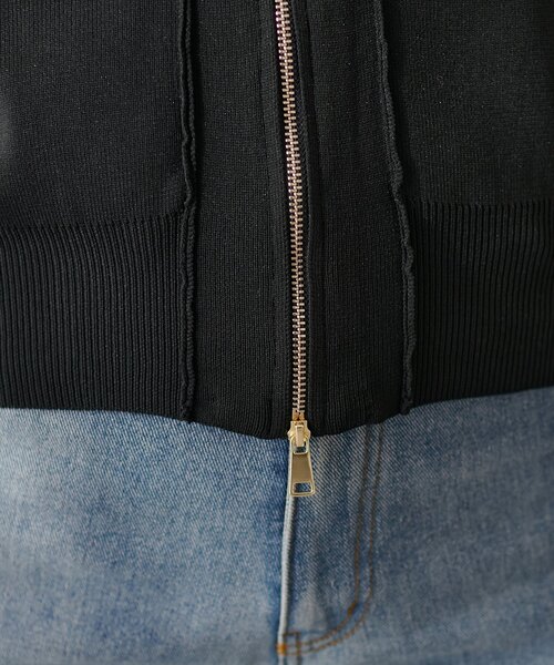 natural couture（ナチュラルクチュール）の「ポリニットWzipカーデ（カーディガン/ボレロ・レディース・アイボリー/サックスブルー/ブラック/モカ/パープル・FREE）」の21枚目の写真