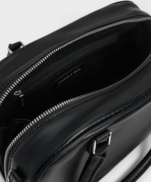 CHARLES & KEITH（チャールズ & キース）の「Sianna シアンナ テクスチャーボウリングバッグ（ボストンバッグ・レディース・スミクロ/ライトグレー/クリアブラウン・M）」の15枚目の写真