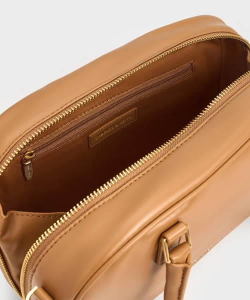 CHARLES & KEITH（チャールズ & キース）の「Sianna シアンナ テクスチャーボウリングバッグ（ボストンバッグ・レディース・スミクロ/ライトグレー/クリアブラウン・M）」の22枚目の写真