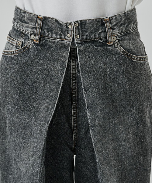 JOHN LAWRENCE SULLIVAN（ジョンローレンスサリバン）の「WASHED DENIM WIDE PANTS（デニムパンツ・メンズ・ダークインディゴブルー/ブラック・46/44）」の22枚目の写真