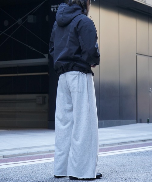 25SS 裾カットオフ センターピンタック ワイドストレート