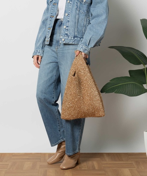 Right-on(ライトオン)の「ラメニットバッグ(トートバッグ・レディース・シルバー/ダークベージュ・ONE SIZE)」の18枚目の写真