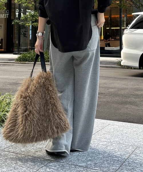 DouDou（ドゥドゥ）の「裏毛スウエットワイドパンツ（その他パンツ・レディース・グレー/アイボリー/ブラック・FREE/TM）」の12枚目の写真