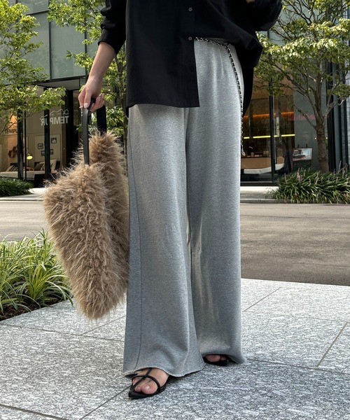 DouDou（ドゥドゥ）の「裏毛スウエットワイドパンツ（その他パンツ・レディース・グレー/アイボリー/ブラック・FREE/TM）」の10枚目の写真