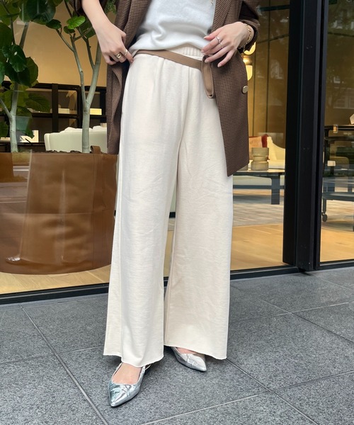 DouDou（ドゥドゥ）の「裏毛スウエットワイドパンツ（その他パンツ・レディース・グレー/アイボリー/ブラック・FREE/TM）」の19枚目の写真