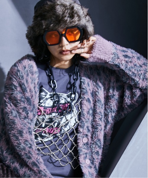 ワックス　レオパードニットカーディガン WAX (ワックス) Leopard cardigan (レオパード柄カーディガン) SAND