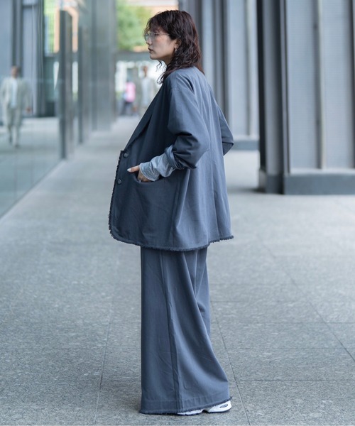 INTER FACTORY（インターファクトリー）の「yurina - ハイウエストボリュームワイドパンツ made in INTERFACTORY（スラックス・レディース・ブラック/ネイビー/グレー・SMALL/FREE）」の14枚目の写真