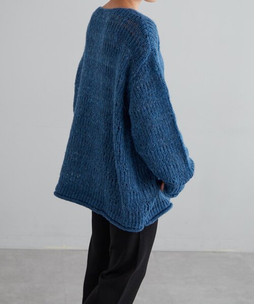 earthy（アーシー）の「透かしボーダーオーバーニット（ニット