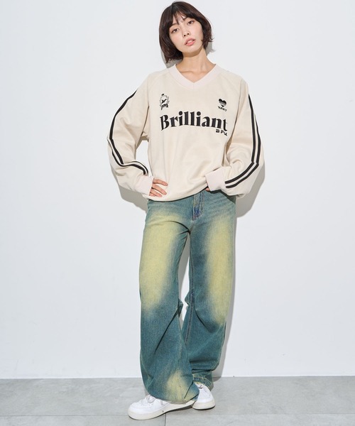 WEGO（ウィゴー）の「WEGO/フェイクスウェードグラフィックプルオーバー（スウェット・メンズ・チャコール/アイボリー・MEDIUM/LARGE）」の11枚目の写真