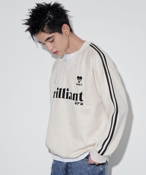 WEGO（ウィゴー）の「WEGO/フェイクスウェードグラフィックプルオーバー（スウェット・メンズ・チャコール/アイボリー・MEDIUM/LARGE）」の15枚目の写真