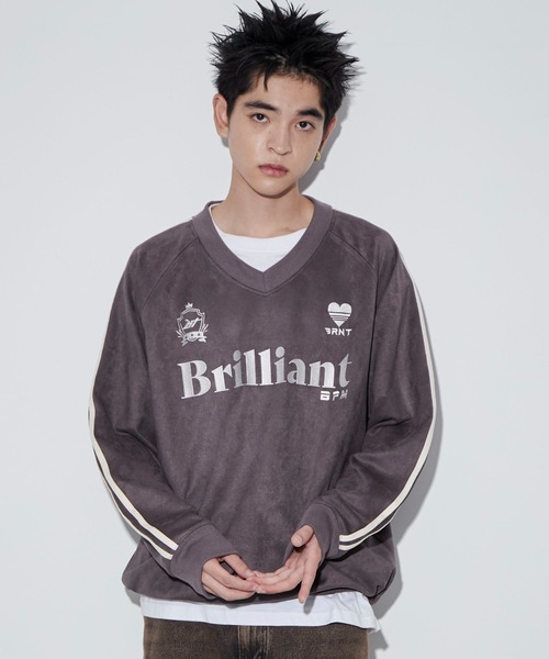 WEGO（ウィゴー）の「WEGO/フェイクスウェードグラフィックプルオーバー（スウェット・メンズ・チャコール/アイボリー・MEDIUM/LARGE）」の9枚目の写真