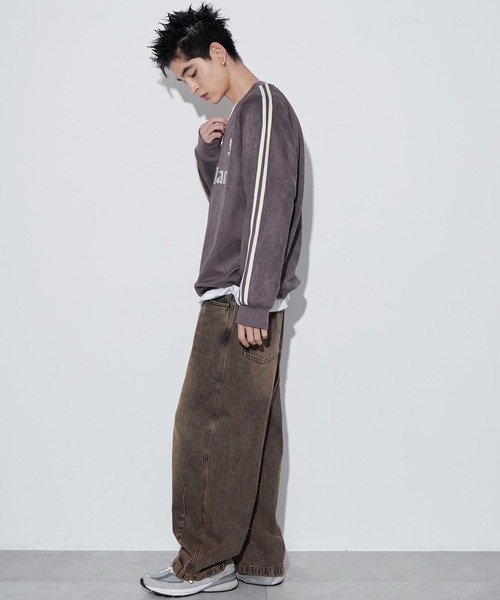 WEGO（ウィゴー）の「WEGO/フェイクスウェードグラフィックプルオーバー（スウェット・メンズ・チャコール/アイボリー・MEDIUM/LARGE）」の22枚目の写真