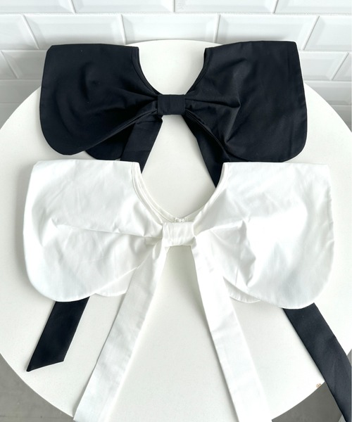 Loueme（ルエム）の「リボン付け襟（付け襟・レディース・ブラック/ホワイト・FREE）」の3枚目の写真