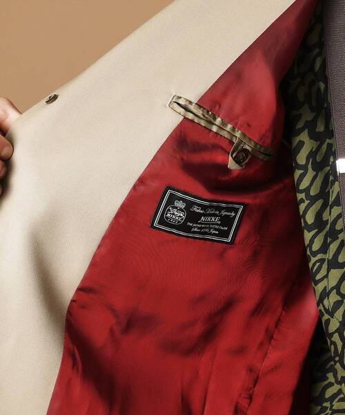 【受注生産品番】40ct&525 ノーカラージャケット セール】ギャバジン ノーカラージャケット（テーラード