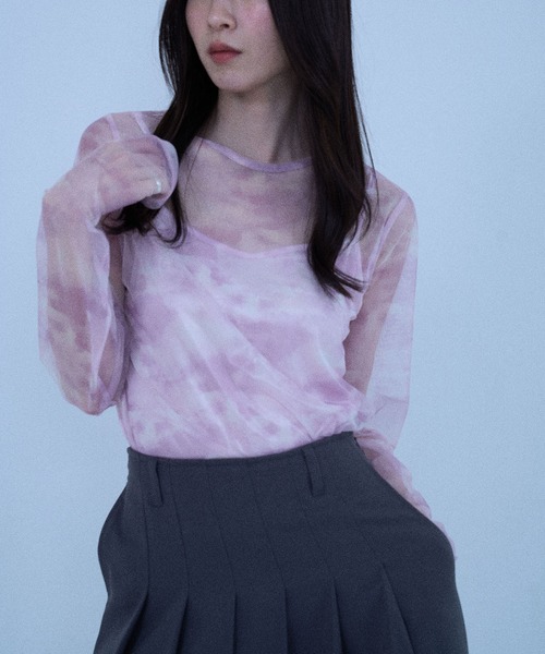 【セール】【Nora Lily】「elle」Tie dyeing sheer Top（Tシャツ/カットソー）｜Nora Lily（ノラリリー）