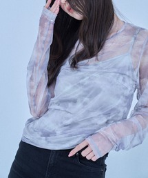 【Nora Lily】「elle」Tie dyeing sheer Top