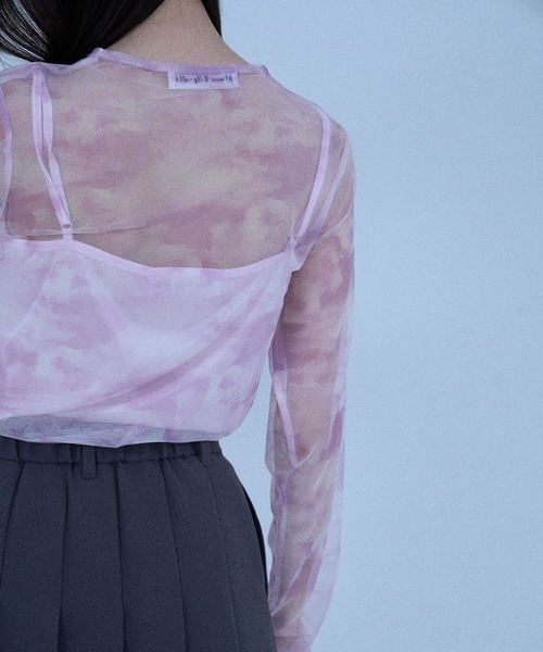 Nora Lily elle(ノラリリーエル)の「【Nora Lily】「elle」Tie dyeing sheer Top(Tシャツ/カットソー・レディース・ライトグレー/ライトパープル/オレンジ・FREE)」の17枚目の写真