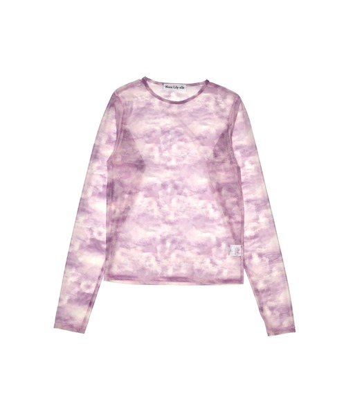 Nora Lily elle(ノラリリーエル)の「【Nora Lily】「elle」Tie dyeing sheer Top(Tシャツ/カットソー・レディース・ライトグレー/ライトパープル/オレンジ・FREE)」の14枚目の写真